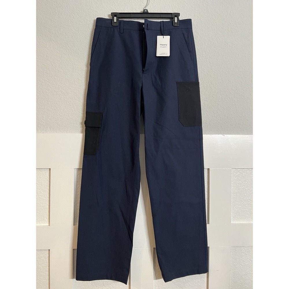 Theory Project Navy Cotton Gabardine Cargo Pants Lucas Ossendrijver M074206O 31